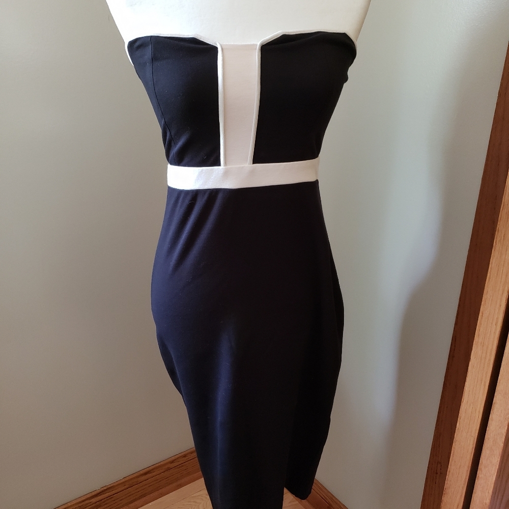 Express Womens Strapless black and white Dress